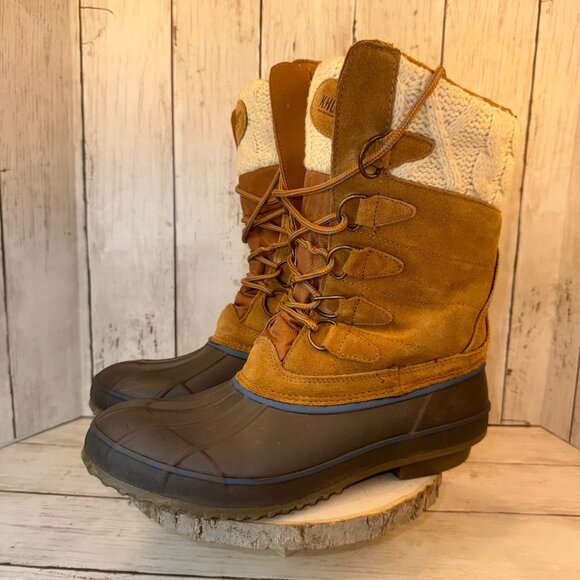 Khombu Boots Womens Size 10 Brown Black High Suede Lace Up - Picture 4 of 8